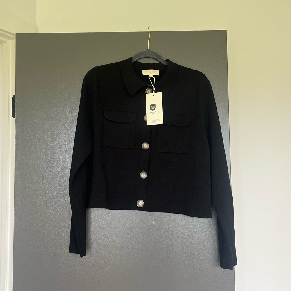 NWT Sezane Betty Cardigan in Black